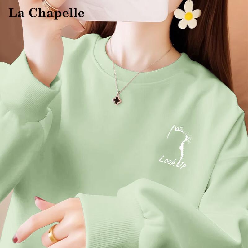 La Chapelle Women s 2026 Cat Print Loose Pullover Sweatshirt L