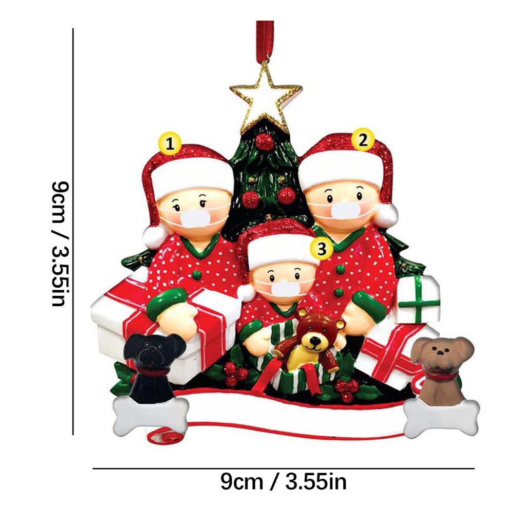 Weihnachtsanhänger 2020 Quarantäne Familie Weihnachtsbaum Hängedekoration