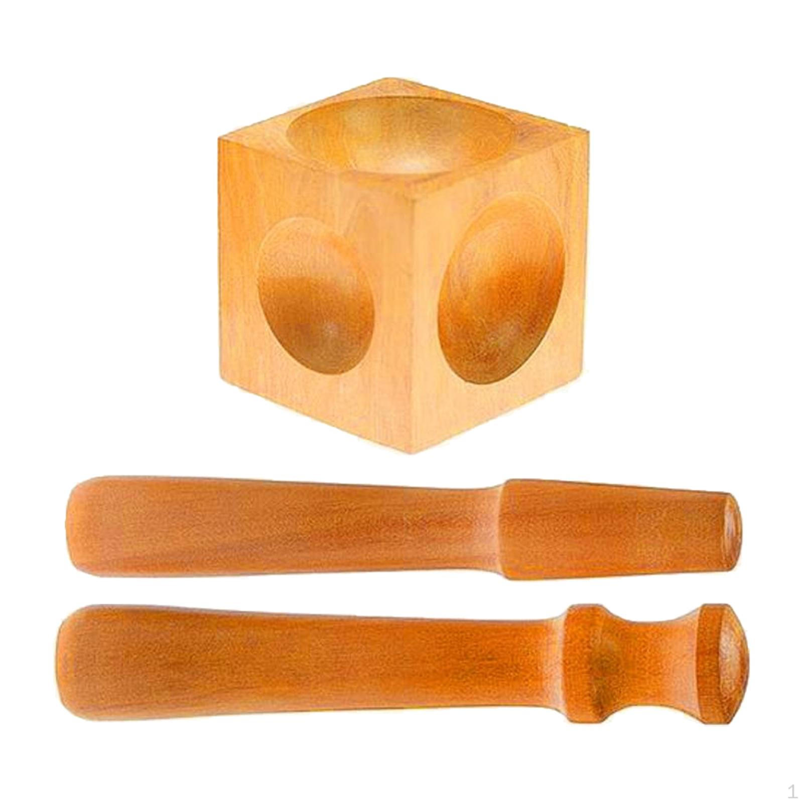 Wooden Square Dapping Block Punch Kit Doming Shaping Stamping Blank Soft Metals Gold Silver Copper
