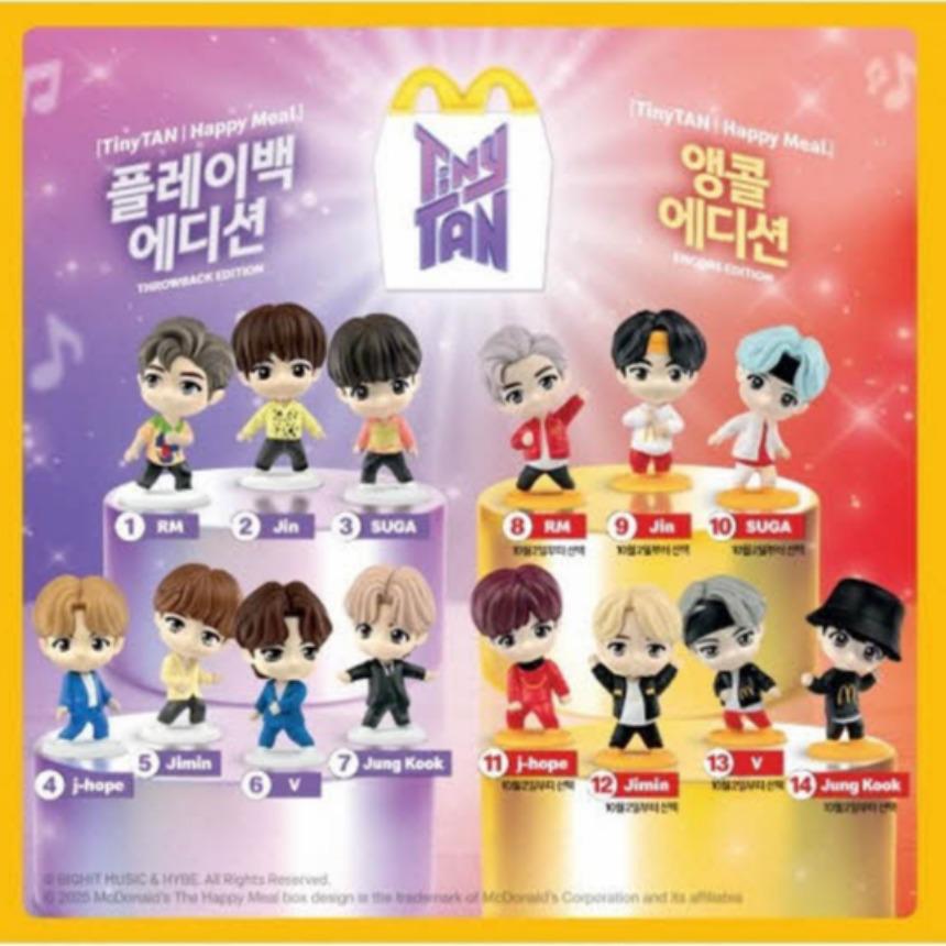 

Фігурка TinyTAN BTS з Happy Meal McDonald’s – Видання «Відтворення та на біс» (Колекційна іграшка) Encore Edition 7 in SET