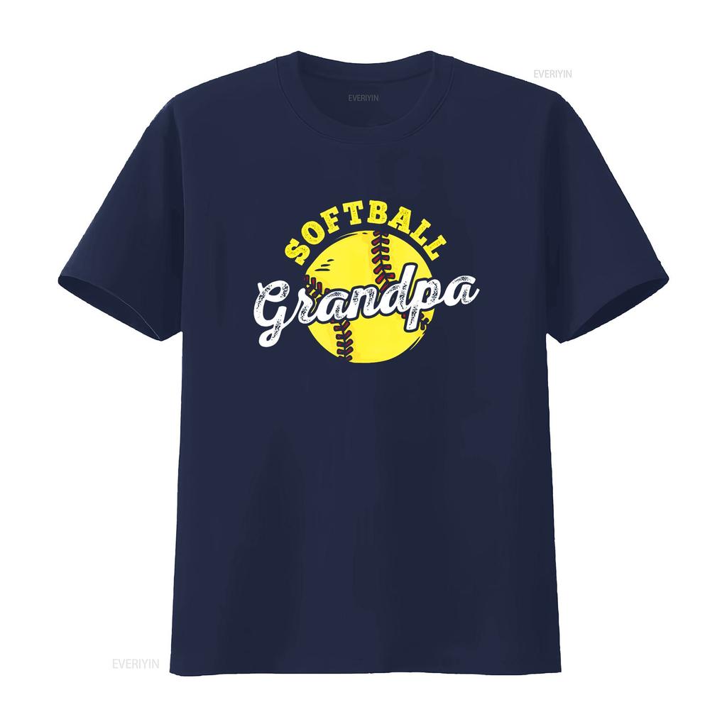 Softball Grandpa Grandfather Father s Day T Shirt vintage Washed fashion streetwear Slightly Breathable Comfortable