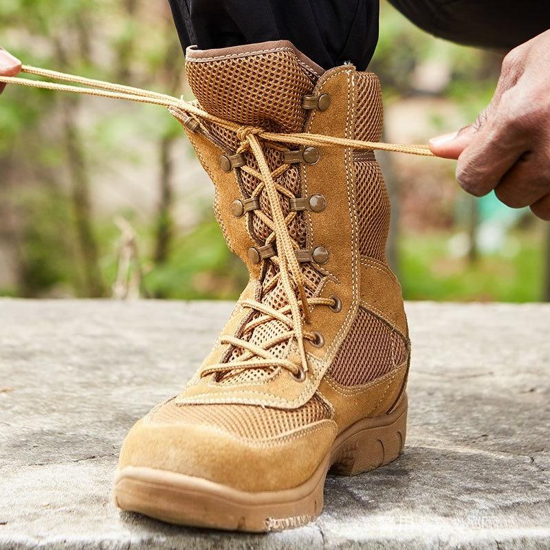 Fashion Men's outdoor shoes Breathable light desert boots Hiking shoes black camping boots Training shoes