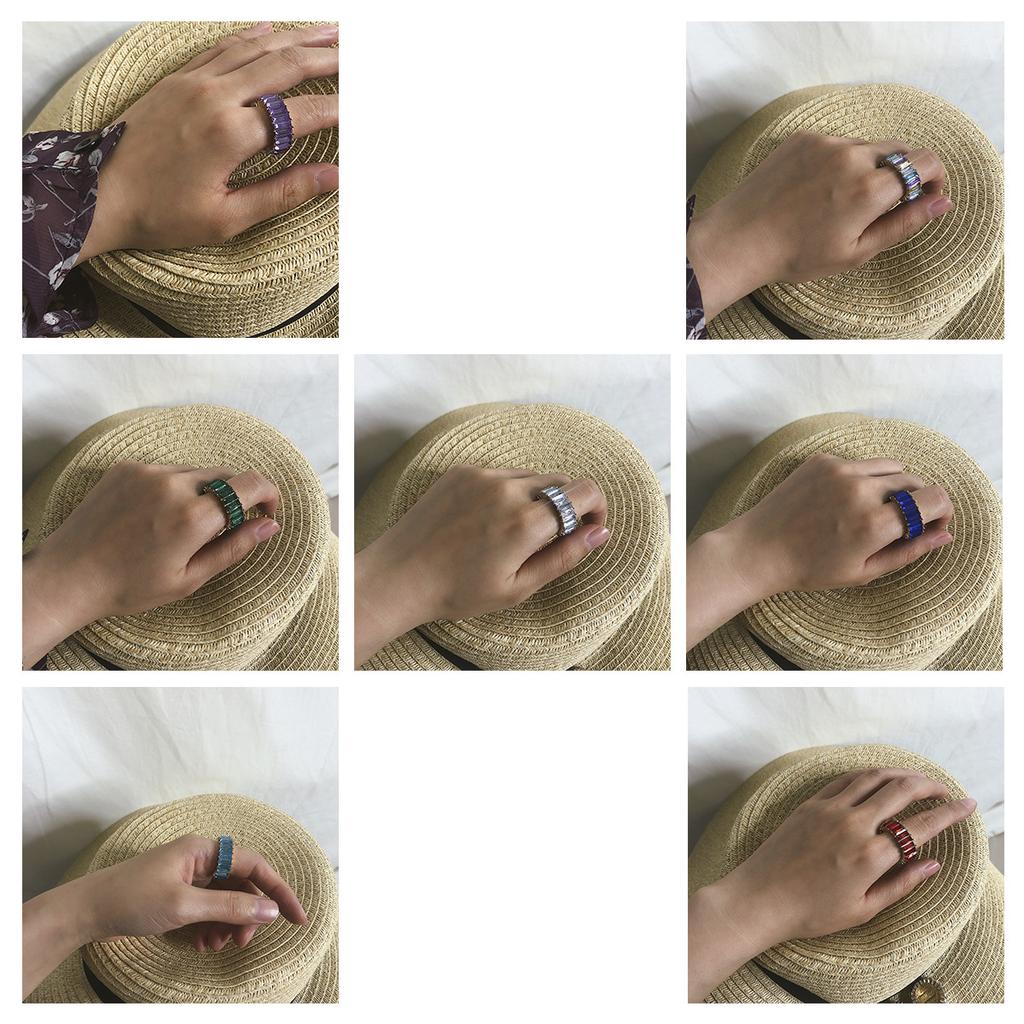 Personalized Trend Diamond Ring Jewelry, Simple Acrylic Diamond-Set Crystal Zircon Ring For Women