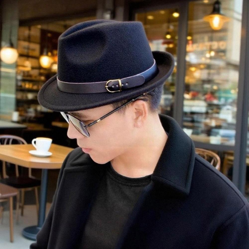 Flap Brim Bucket Hats Felt Fabric Trilby Hat New Panama Hats  Autumn Season