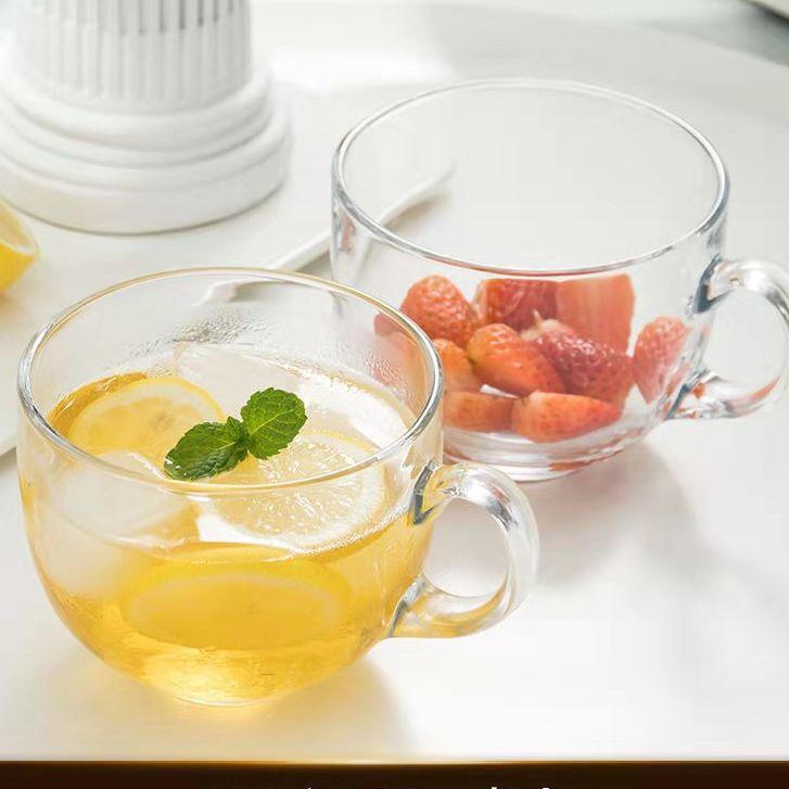 

4-Piece Breakfast Cup Set 470ML Transparent Design Perfect for Home Morning Drinks Glass Cups 401-500ml