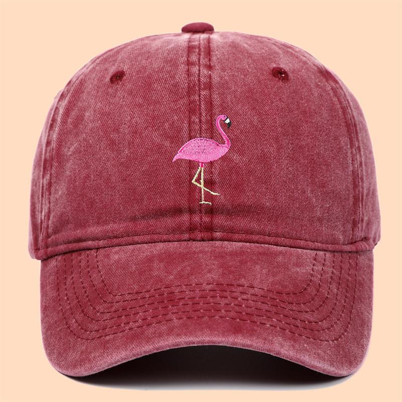 Fire Flamingo Embroidered Baseball Cap With Sun Protection For Outdoor Casual Wear