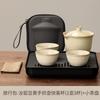 Portable Travel Tea Set One Person Drinking Single Workstation Small Tea Set Ru Kiln Teacup Outdoor Brewing Teapot Tea Set