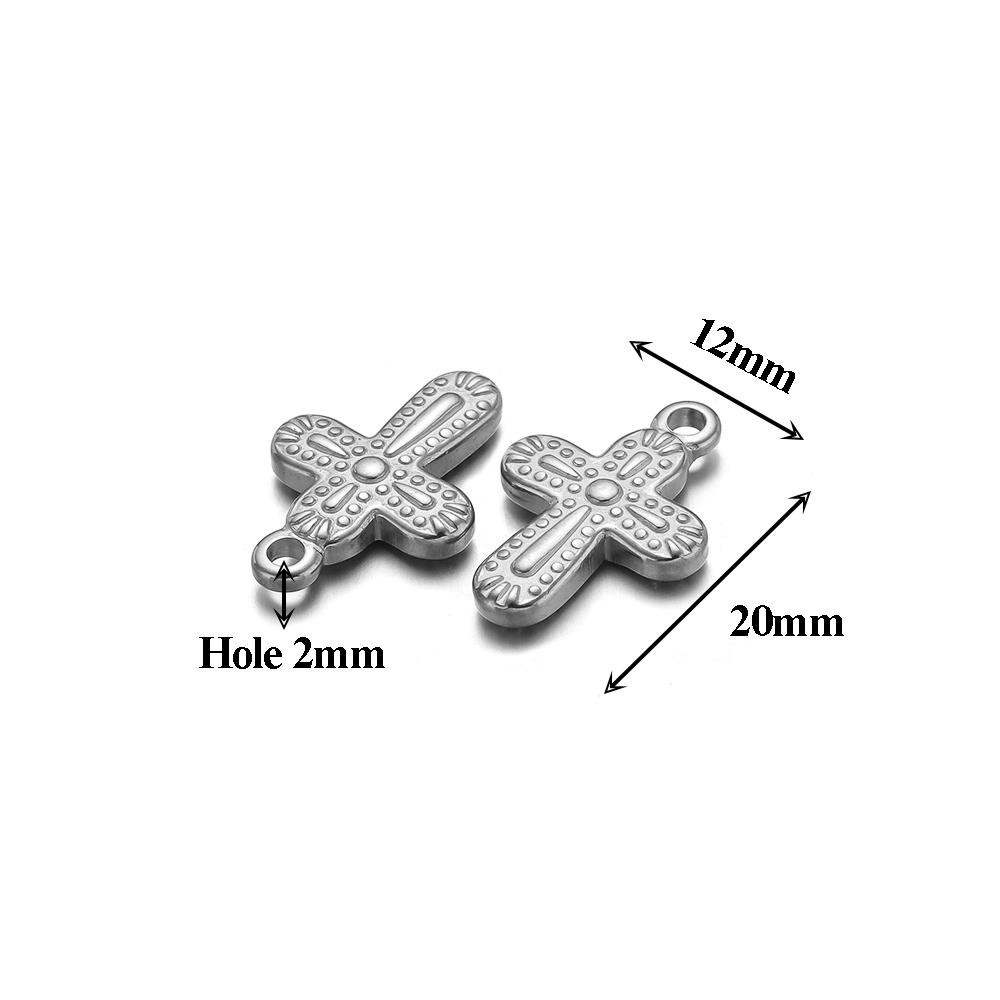5pcs Stainless Steel 18k Pvd Gold Plated Cross Charms Pendant for DIY Jewelry Boho Necklace Earrings Making Bracelet Supplies