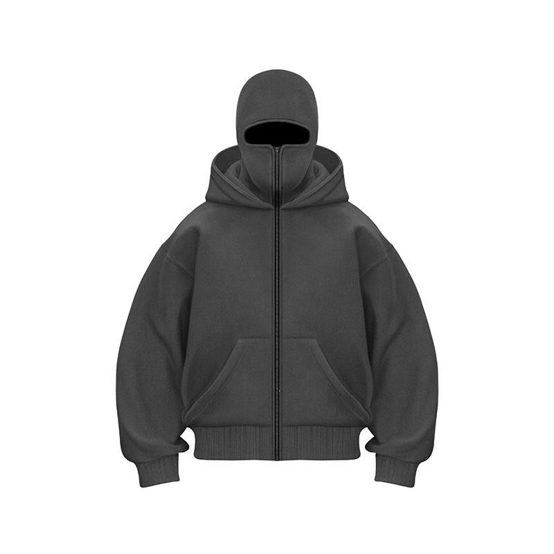 Oversized Y2K Hoodie Men Women Fleece Lined Double Hood Streetwear Sweatshirt Fall Winter