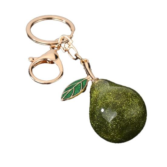 

Keychain Pendant Imitation Glitter Pear Shape Zinc Alloy Key Chain with Lobster Clasp Easy to Hang Key Holder Backpack Car Accessory B зелёный