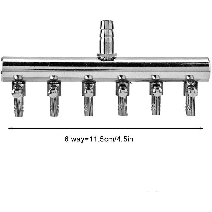 Aquarium one-Way Air Flow Valve, Control Valve, for Aquarium Applications(8 To 4mm 6-Hole Diverter Head)