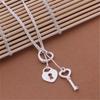 High-quality   Copper Luxury Key Love Heart Chain Necklace For Women Wedding Fashion Versatile Jewelry Couple Gifts