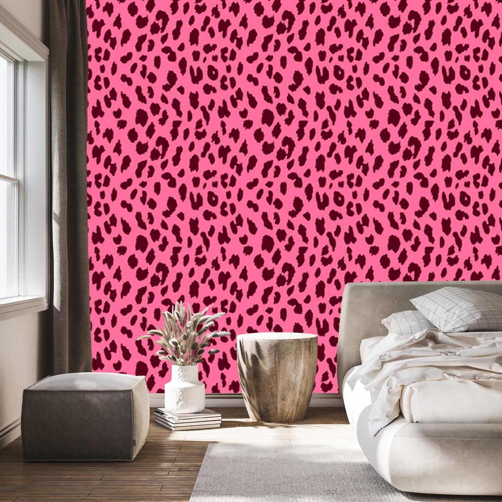 Pink Skin Wallpaper, Powder Pink and Burgundy 50x1000