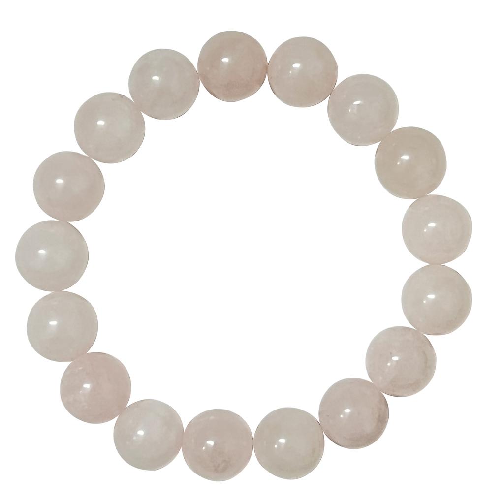 Pink Crystal Bracelet for Women 8mm Round Beads Beaded Bracelets 10mm Semi-Precious Gemstone Bangle Jewelry Gifts