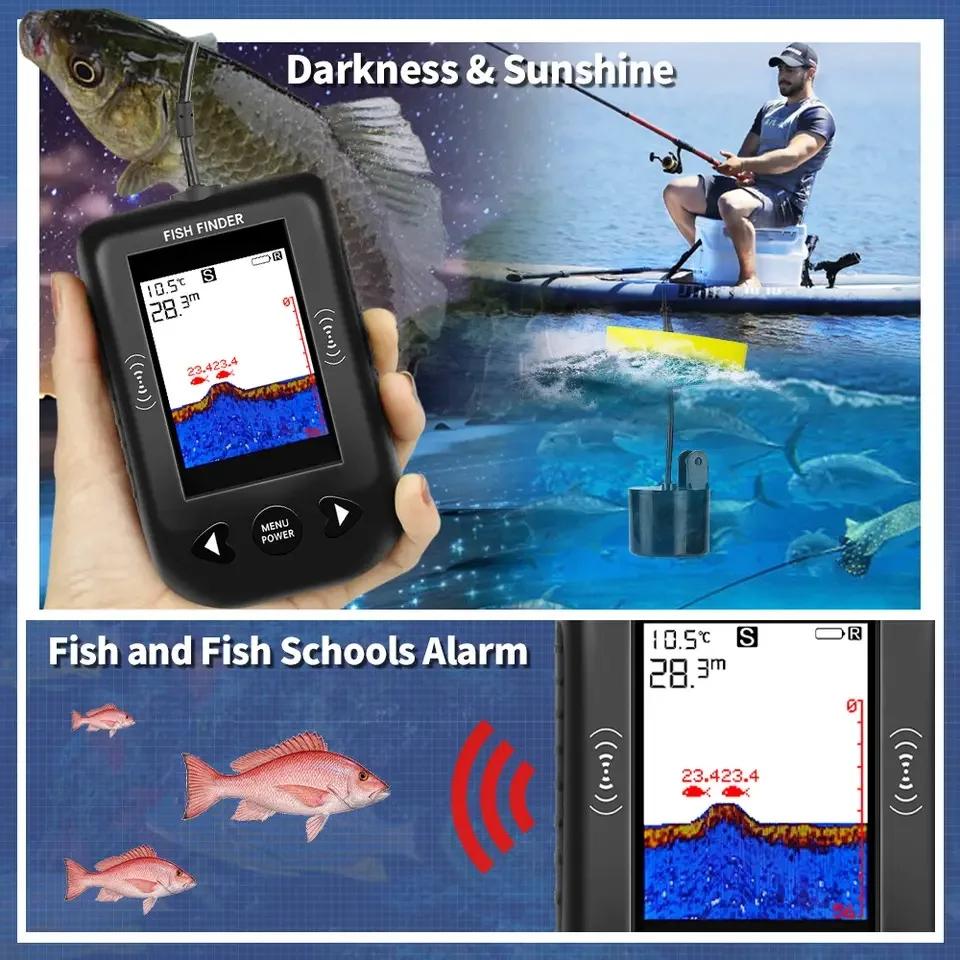 Fish Finders 45 Degrees 100M Portable Sonar for Fishing Echo Sounder Alarm Transducer Lake Sea Fishing Tackle Accessories