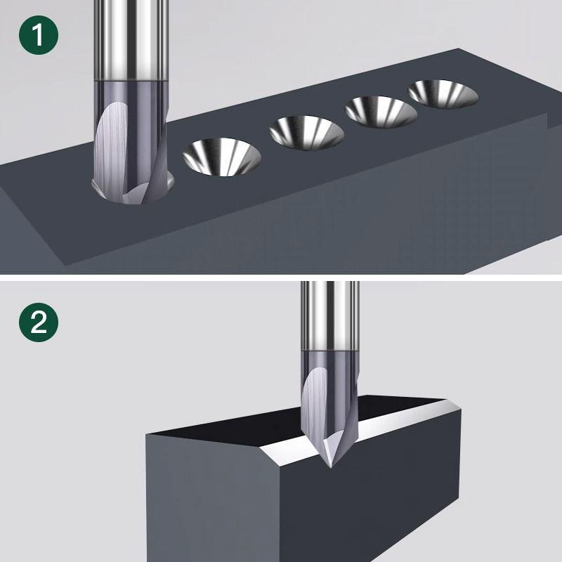 3-ostrzowe narzędzie do fazowania ze stali węglikowej wolframowej, 30°, 45°, 60°, 90°, 120° do aluminium i stali