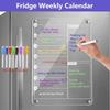 Multifunctional Fridge Weekly Calendar Transparent Erasable Memo Board  Office/Home Use