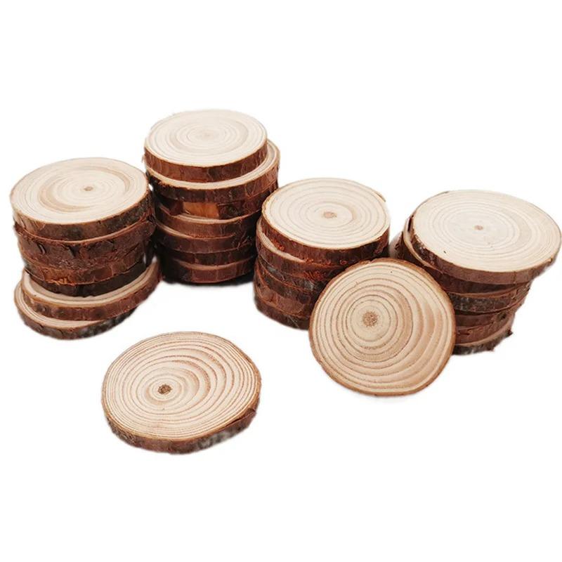 12pcs 4-5cm Unfinished Natural Wood Slices Wood Craft kit DIY Kids Arts and Crafts Christmas Ornaments Rustic Wedding Decor
