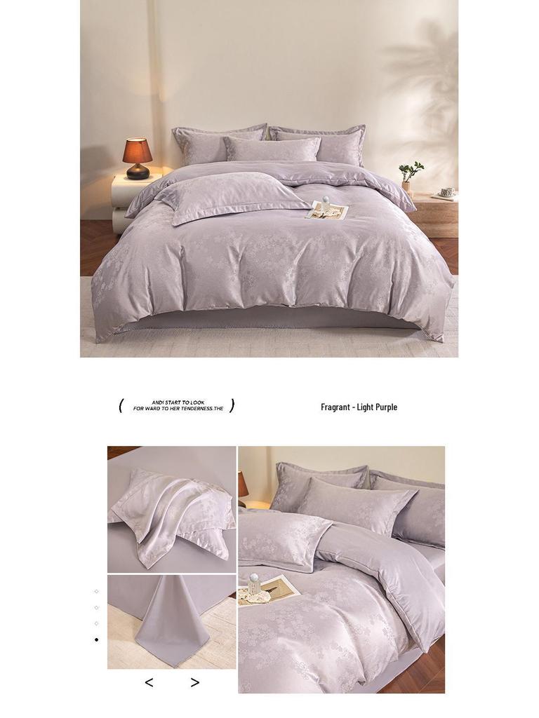 2026 Luxury Silk & Cotton Jacquard Bedding Set - Soft, Skin-Friendly & Comfortable