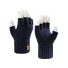 New Camel Wool Gloves Cycling Autumn and Winter Warm Fleece Thickened Half Finger Work Thickened Cold-proof Men's Gloves