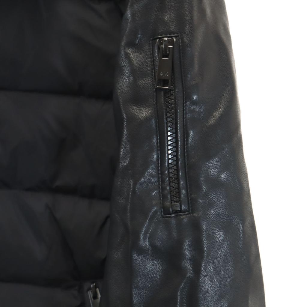 Armani Exchange Leather Switching Down Jacket XS Black Men's Used