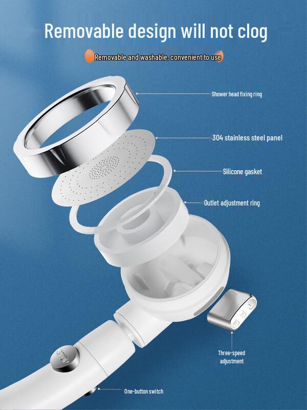 ZISIZ High-Pressure Adjustable Shower Head