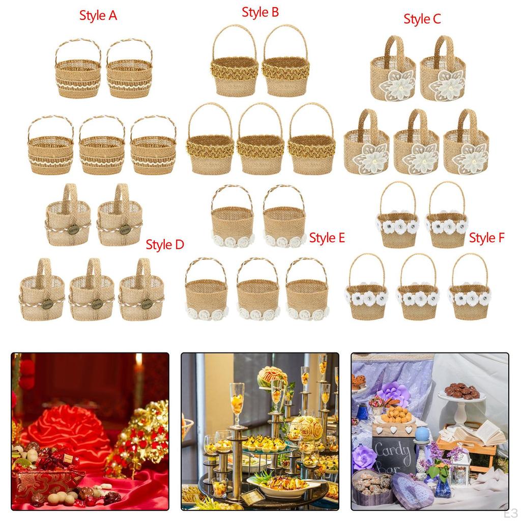 5 Pieces Halloween Party Candy Bag, Wedding Flower Girl Baskets, Multipurpose Carrying Bags