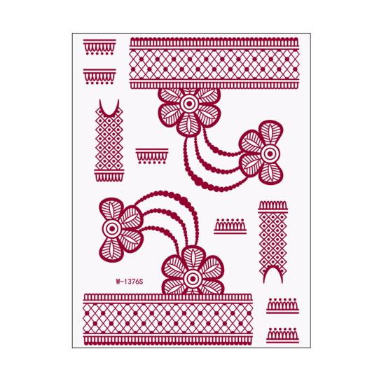 Yousheng Temporary Tattoo Sticker, Flower Lace Lotus Pattern Fake Tattoos for Women Men, Waterproof DIY Face Arm Leg Body Art Decoration