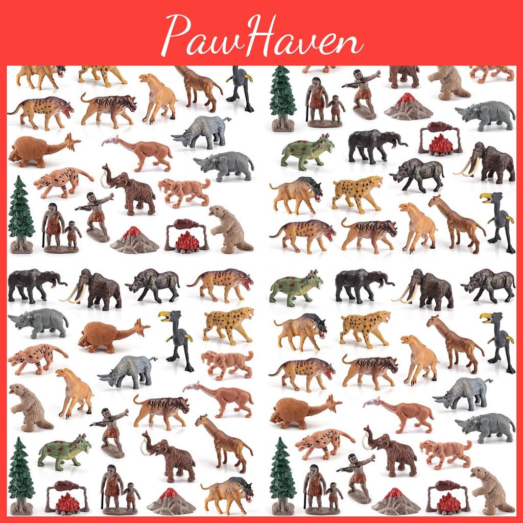 Prähistorische Tierfiguren PVC Statisches Modellset Mit Authentischem Design Für Bildungs- Und Hobbygebrauch
