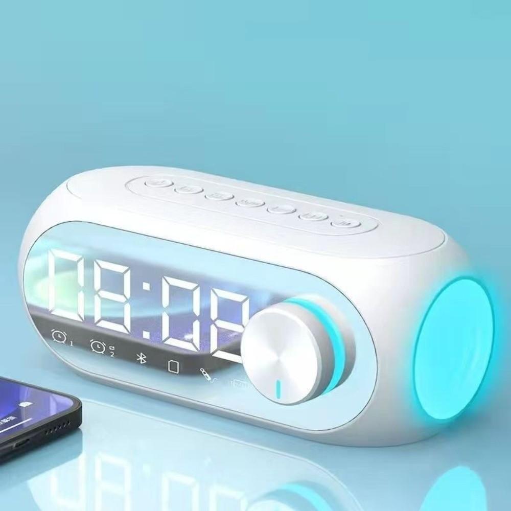TF Card Support Wireless Bluetooth Speaker FM Radio Wireless Sound Box Portable Bedside Clock