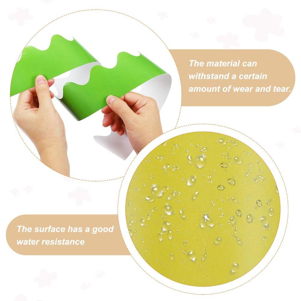 New Colored Poster Border Stickers DIY Waterproof Wavy Edge Paper Wall Decoration for Classroom Bulletin Board Home Party