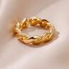 Stainless Steel Rings for Women Gold Plated Adjustable Couple Ring New In Accessories Aesthetic Waterproof Zircon Anillos Mujer