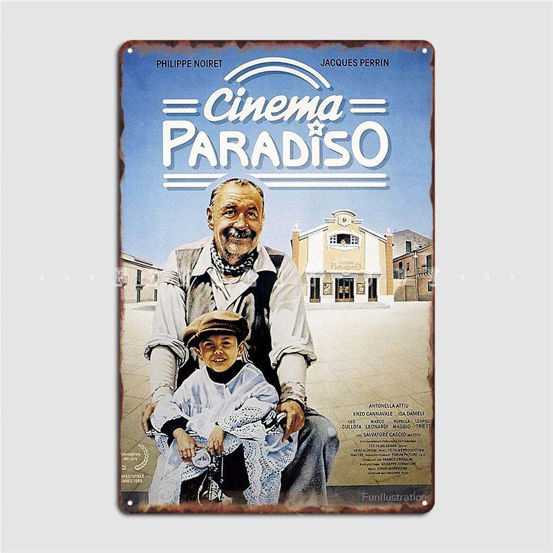 Cinema Paradiso Film Metallplakett Plakat Maleri Défarge Pub Trykk Stue Blikkskilt Plakat