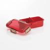 Skater Bento Single Made In for with Locking for Dishwasher and Microwave Cherry Red Box, 530ml, Tier, Japan, Women, 4-Point Leak-Resistant Storage,