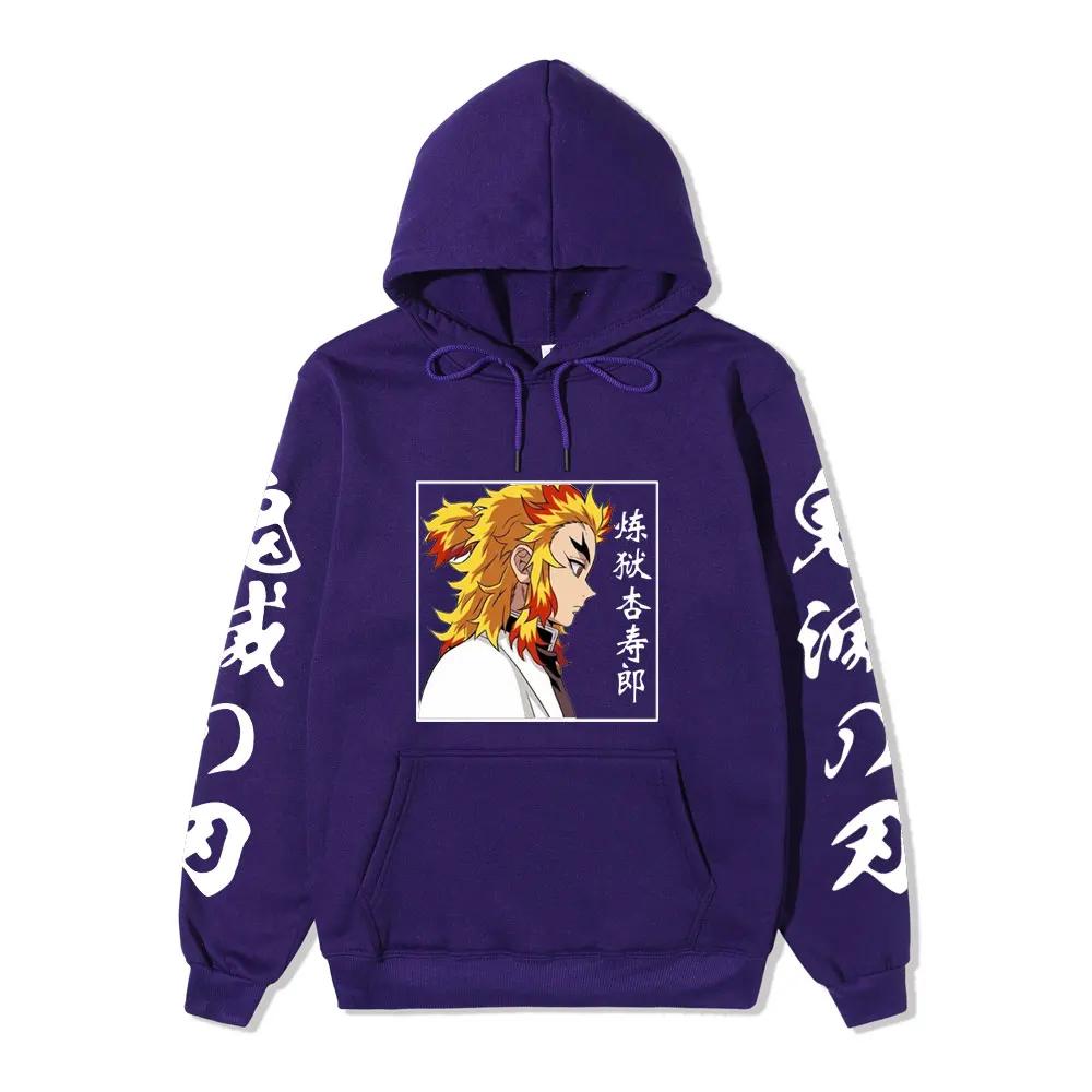 Anime Demon Slayer Hoodie Men and Women Long Sleeve Shinobu Kocho Hoodies Sweatshirts Harajuku