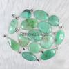 Green Chrysoprase Pendant Sterling Silver Pendant Bezel Pendant Chrysoprase Gemstone Pendant Mix Shape Pendant Brass Pendant Girls Necklace