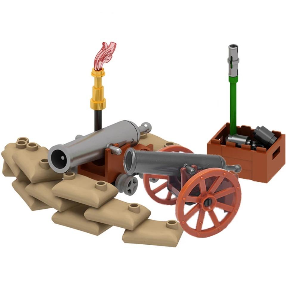 MOC Military Building Blocks Figure Napoleon Wars Soldier Accessories Weapon Cannon Sandbag Army Pirate Mini Brick gift X003 DIY