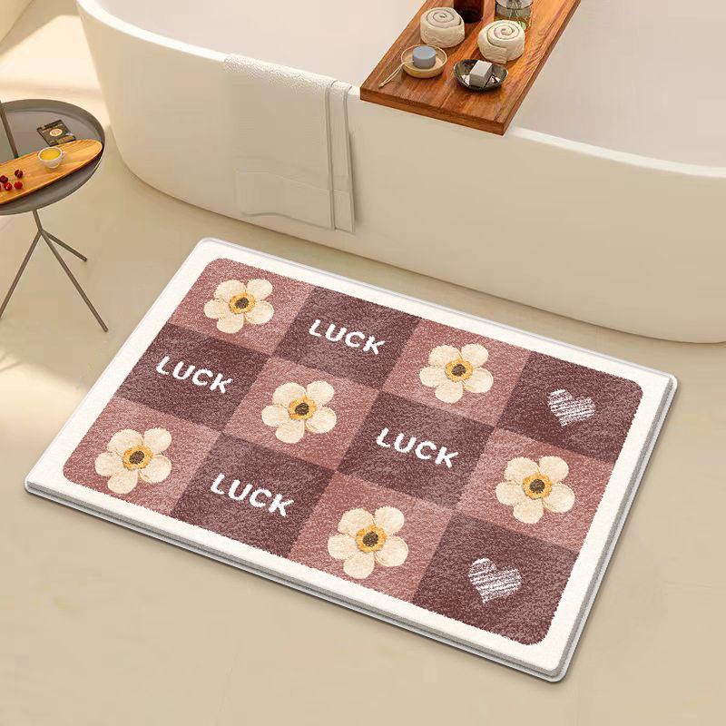 Princess please be happy floor mat cartoon imitation velvet bathroom absorbent toilet wear-resistant door mat