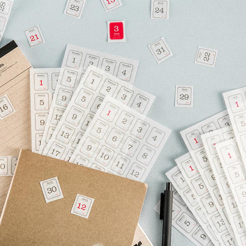 365-Day Perpetual Calendar Date Stickers for Journals and Planners