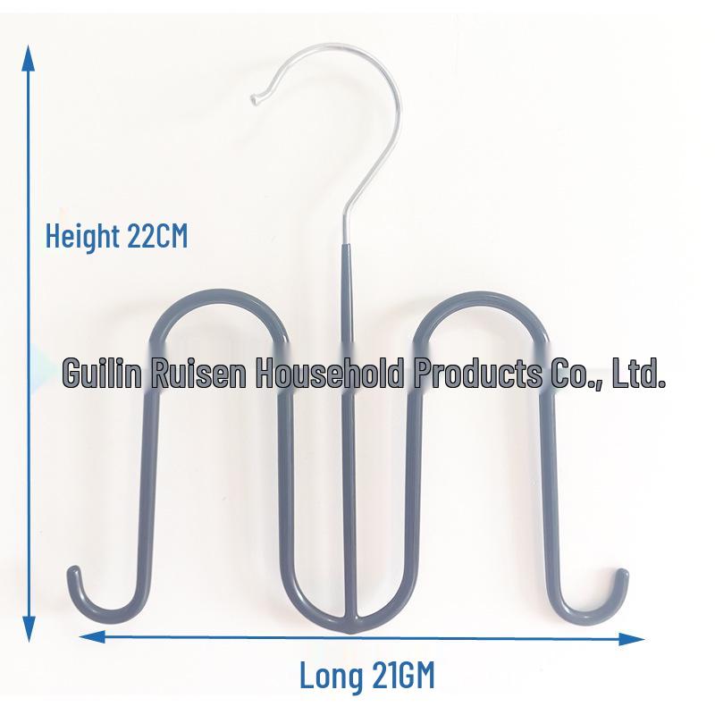 Multifunctional 6-Tier Pants Hanger with 8 Hooks & 10 Clips for Hats, Belts, and Underwear Storage