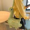 Solid Color Cartoon Crossbody Bag Plush Shoulder Bags Portable Long Neck Dinosaur Bag  Travel