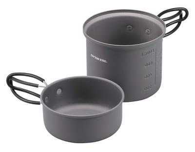 CAPTAIN STAG Outdoor Camping Cooker Cooker Set Aluminum Hard Anodized Solo Cooker Set with Storage Bag M Size Trekker UH-4107