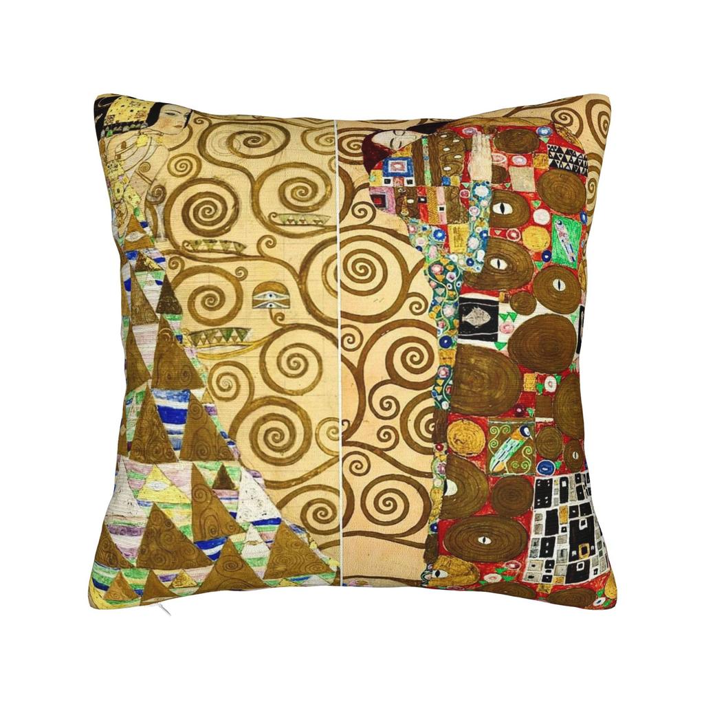 Gustav Klimt Freyas Pillowcase Polyester Cushion Cover Decorations Abstract Art Pillow Case Cover Home Square 45X45cm
