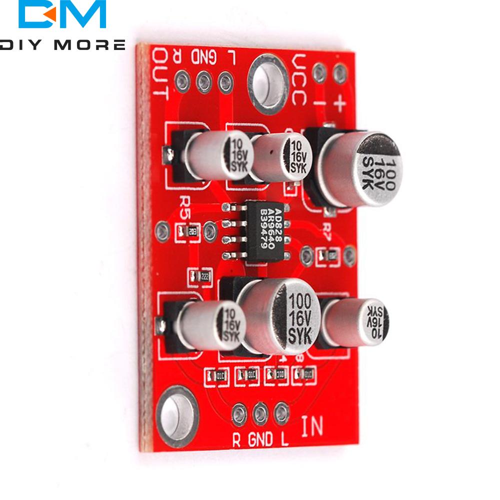 DC3.7V-15V AD828 Stereo Preamp Power Amplifier Board Microphone Pre-amplifier Board