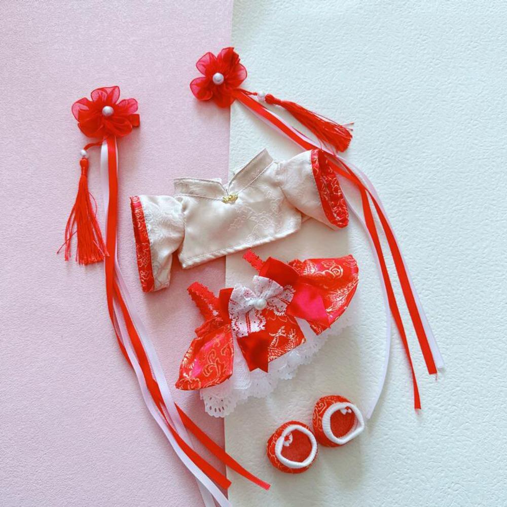 New Year Stuffed Doll Clothes Suit Plush Plush Toys Clothes 20CM Cotton Doll Clothes  Girl Gift