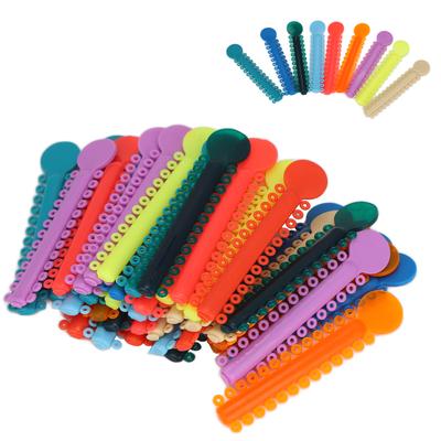 40 stk Tannregulering Ligaturer Plast Fargerike Dentale Elastiske Ligaturer for Dental Kjeveortopedi