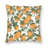 Citrus Love Orange Clementine Pillowcase Polyester Linen Velvet Printed Zip Decorative Pillow Case Sofa Seater Cushion Cover