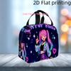 1pc, K-pop Girl with Pink Hair and Vibrant Outfit. Printed Insulated Cooler Bag - Reusable Portable Hot Cold Bag for Home Office