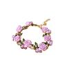 GemChic Women's Sweet Floral Rose Pearl Necklace and Bracelet Set Rhinestone Leaf Collarbone Chain Fashion Jewelry for Party Wedding