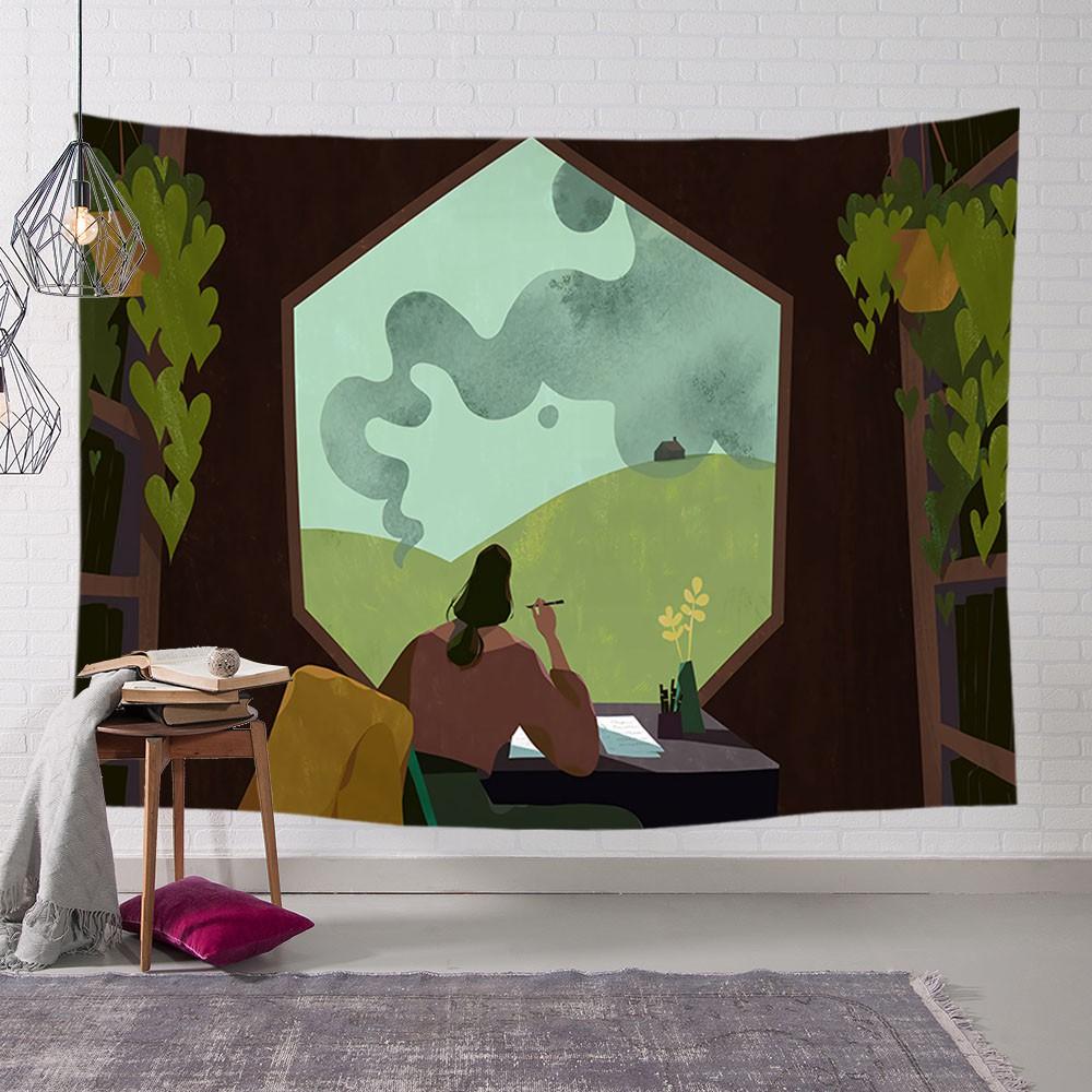 Home Decor Painting Pattern Tapestry Wall Hanging Creative Art Oil  Background Cloth Bedroom